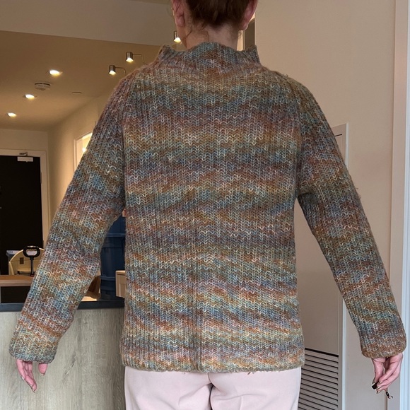 Vintage Jones New York Sport multi Colour Chunky Knit Turtle Neck Sweater Sz:S - Picture 7 of 12